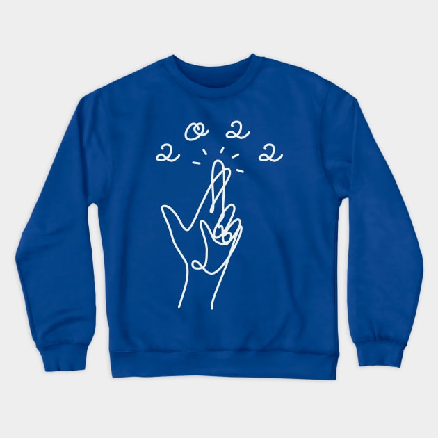 Finger Crossed Very Peri Pantone Color New Year 2022 Crewneck Sweatshirt by okpinsArtDesign